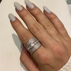 .925 sterling silver and CZ cocktail ring